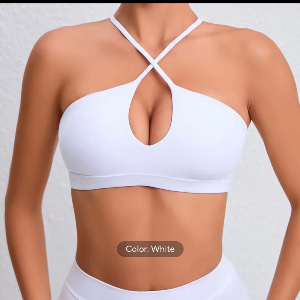 Women's White Sports Bra